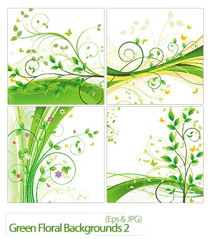 Green Floral Backgrounds 02