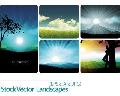 Stock Vector Landscapes eps