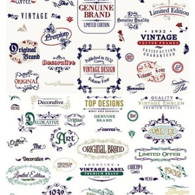 566 Super Premium Vintage Vector Elements