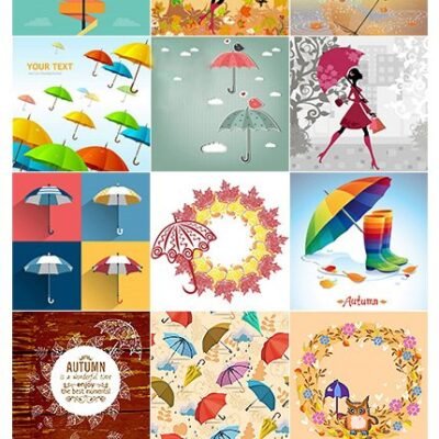 Shutterstock Umbrella And Autumn Colourful Vectors