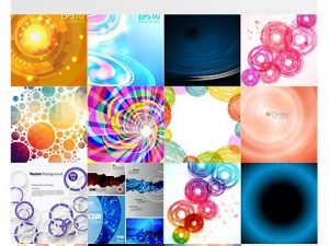 Abstract Background With Technology Circles