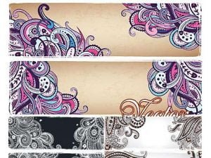 Banners With Floral Ornaments 02