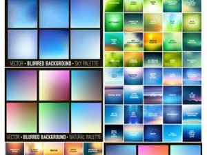 Blurred Abstract Vector Backgrounds Set