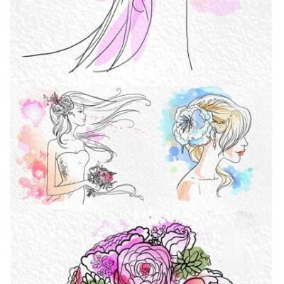 Bride Painted Watercolor