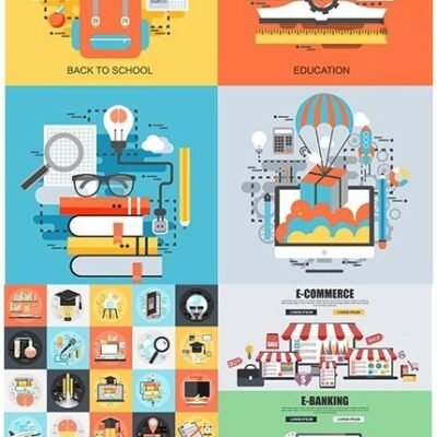 Business Icon And Flat Elements Design