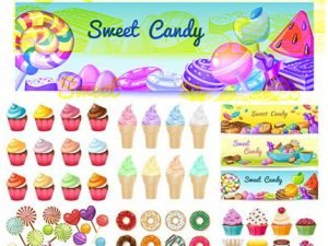 Candy Vector And Caramel Sweets Icons