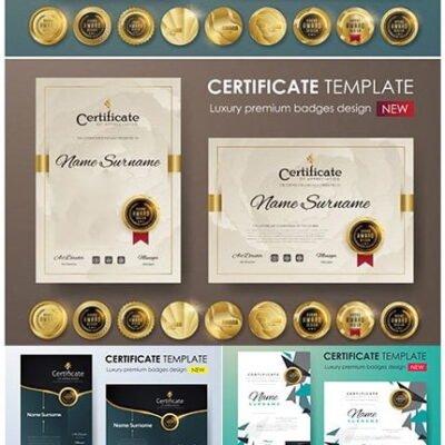 Certificate And Vector Diploma Design Template