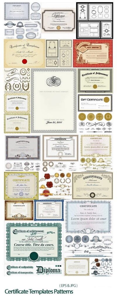Certificate Templates Patterns And Elements | visualstorms