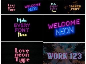 CM 16 Neon Fonts Vector Mega Bundle