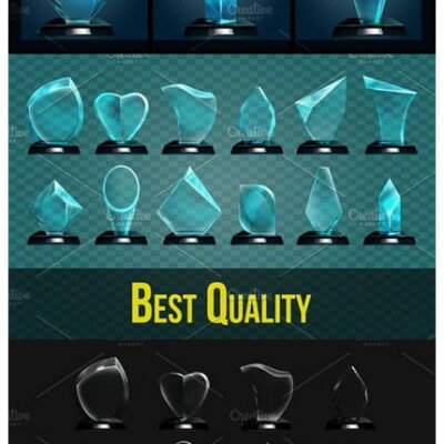 CM Glass Trophies Big Set