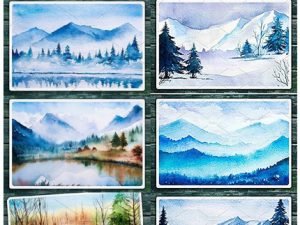 CM Winter Landscapes set2 Watercolor