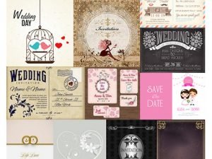 Collection Of Different Wedding Invitation Cards