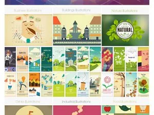 Complete Illustrations Set Over 600 Top Quality Vector Illustrations