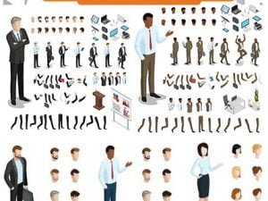 CreativeMarket Isometric Characters Constructor Kit