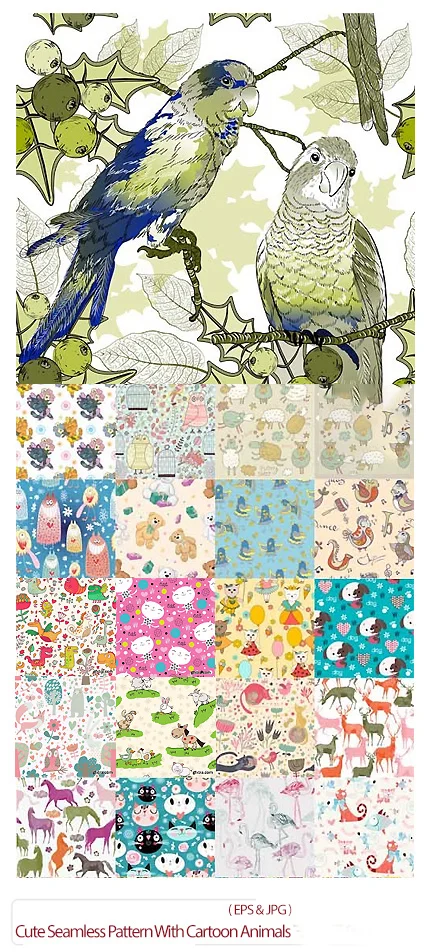 Cute Seamless Pattern With Cartoon Animals