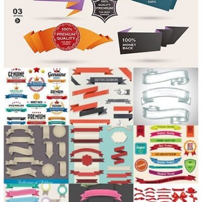 Different Ribbons Collection Vector