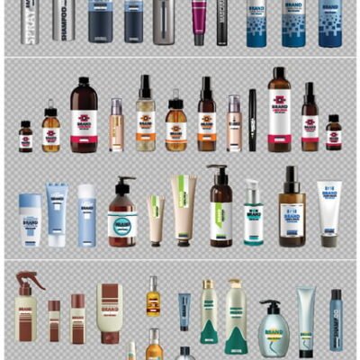 Digital Vector Realistic Bottles Set Collection