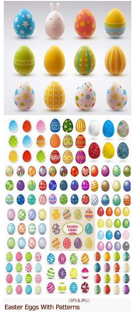 easter.eggs.with.patterns.and.ornaments Easter Eggs With Patterns And Ornaments
