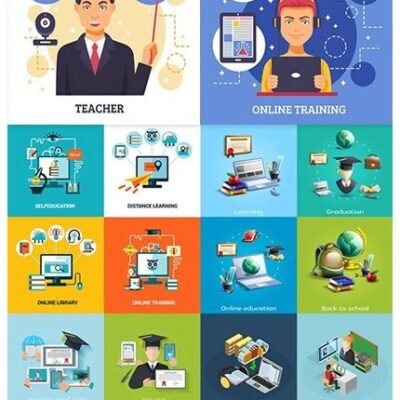 Education Internet Training Program Online Flat Design
