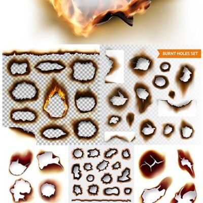 Fire Burned Edges Paper On Transparent Background