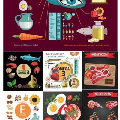 Food And Vitamins Vector