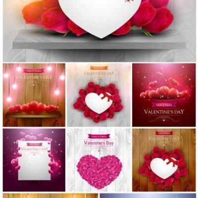 Happy Valentines Day Vector Hearts Romance Love