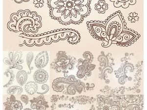 Henna Doodles Elements Vector