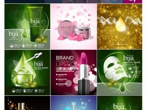 Advertising Poster Concept Cosmetics Vector 24