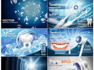 Advertising Poster Electronic Toothbrush Vector