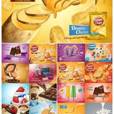 Advertising Poster Food Concept Vector