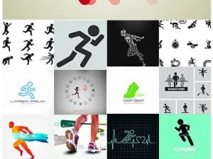 Running Vector Icons Symbols And Backgrounds