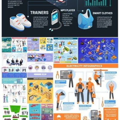 Set Of Infographics Various Vector Illustration