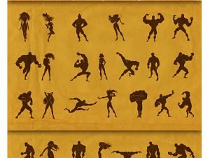 Silhouette shapes Super Heroes