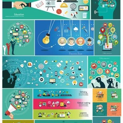 Social Networks And Technologies Flat Concept