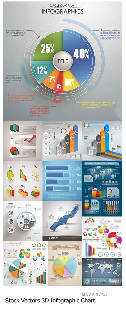 Stock Vectors 3D Infographic Chart 04