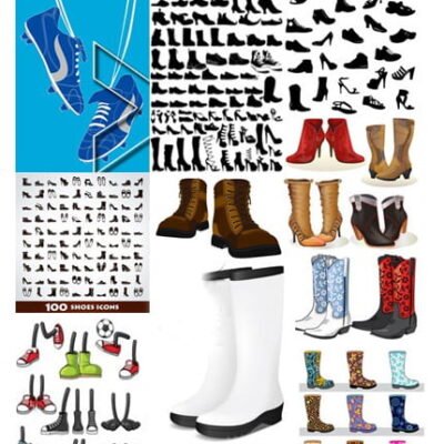 Stock Vectors Boots Low Shoe Sneakers