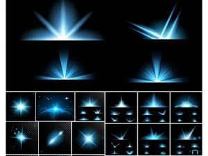 Vector Set Of Glow Light Effect Stars Bursts With Sparkles