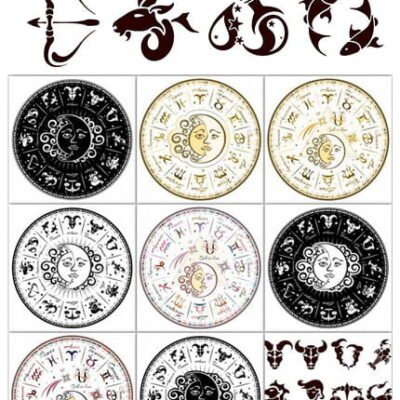 Stylish Set Of Zodiac Signs