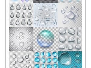 Transparent Water Drops Of Different Forms