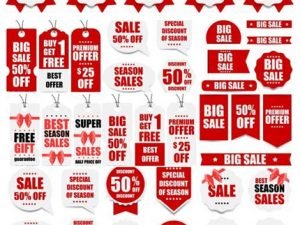 Vector Collection Of Discount Banners And Stickers