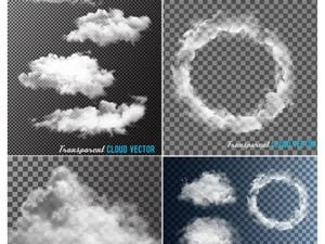 Vector Set Of Smoke Vectors Sky With Clouds