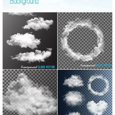 Vector Set Of Smoke Vectors Sky With Clouds
