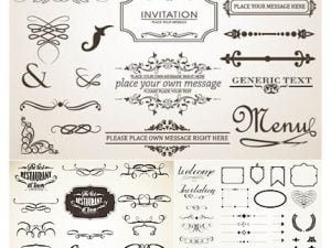 Vectors Ornate Menu Elements Mix