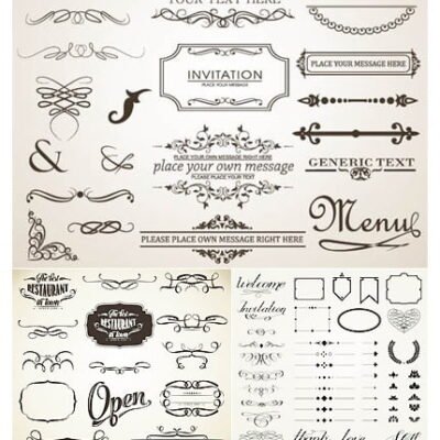 Vectors Ornate Menu Elements Mix