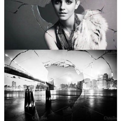 10 Broken Glass Textures Mock-up psd