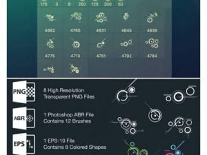 8 Geometric Shapes And 12 Photoshop Brushes