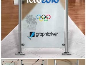 GraphicRiver 20 Glass Banner Rollup Mockup psd