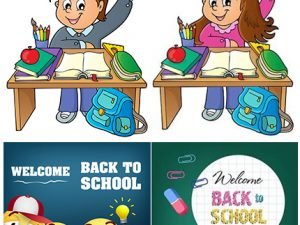 Back To School Vector Illustration Template 01