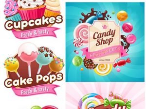 Candies Vector Poster Sweet Shop