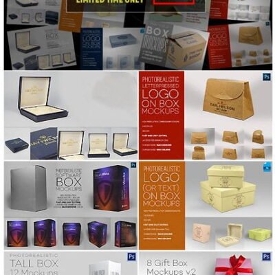 CM Box Mockups Big Bundle psd